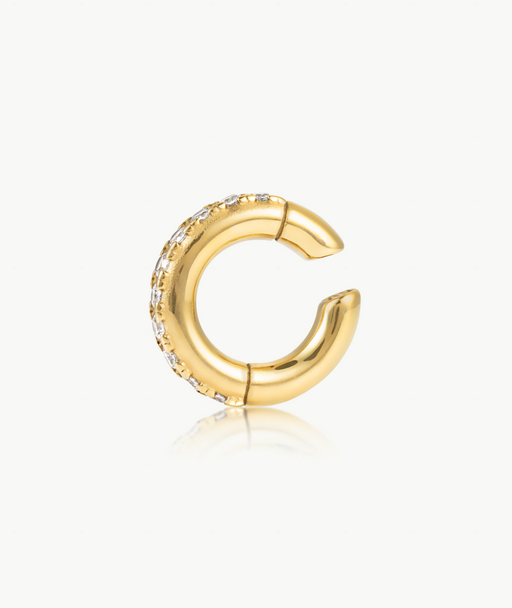 Ear cuff rond doré et zircons Kim L G