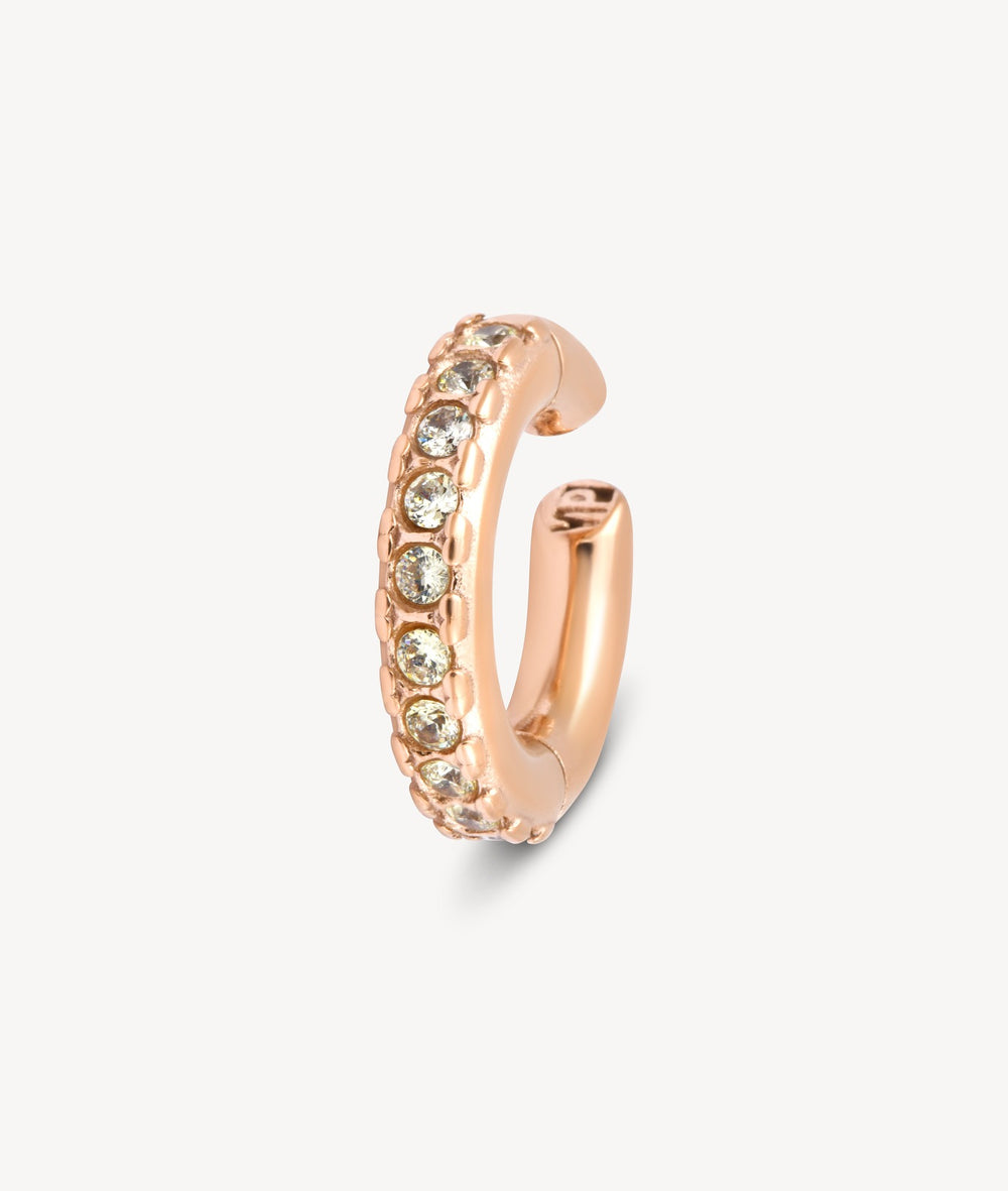 Ear cuff rond doré et zircons Kim L RG