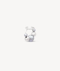 Ear cuff rond pendant argenté avec perles KOTA S