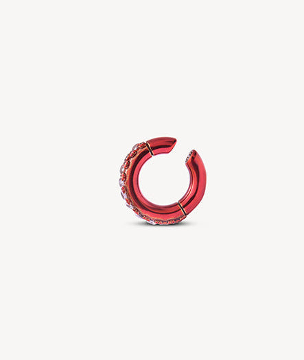Ear cuff rond rouge zircons rouges et roses Abi L R
