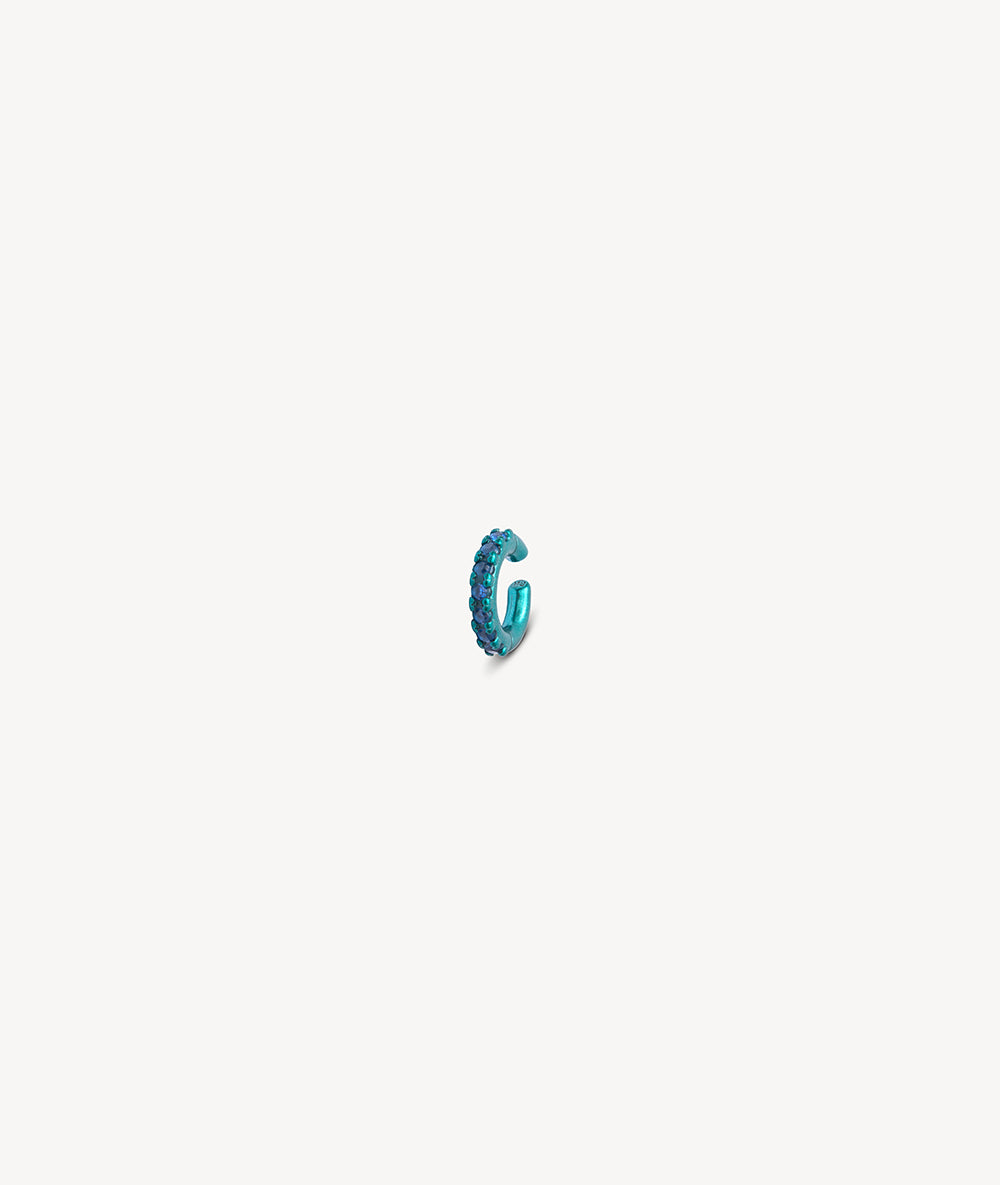 Ear cuff rond turquoise et zircons bleus Abi S T