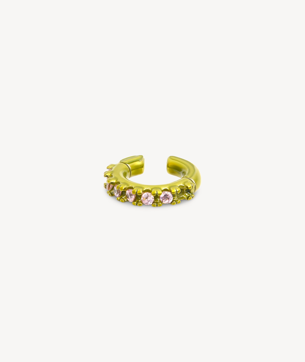Round silver ear cuff with zircons Kim S