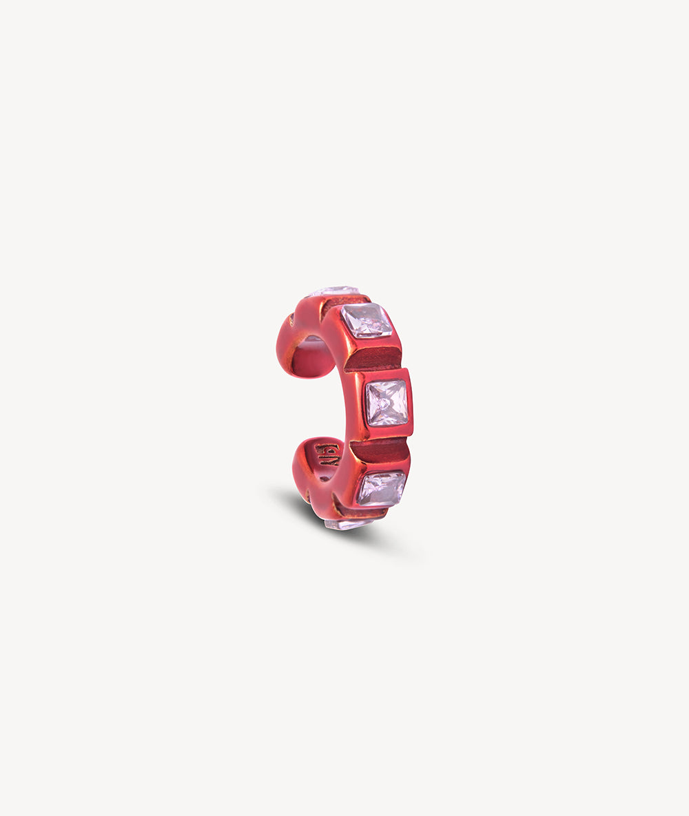 Ear cuff rouge zircons roses Dibba S R