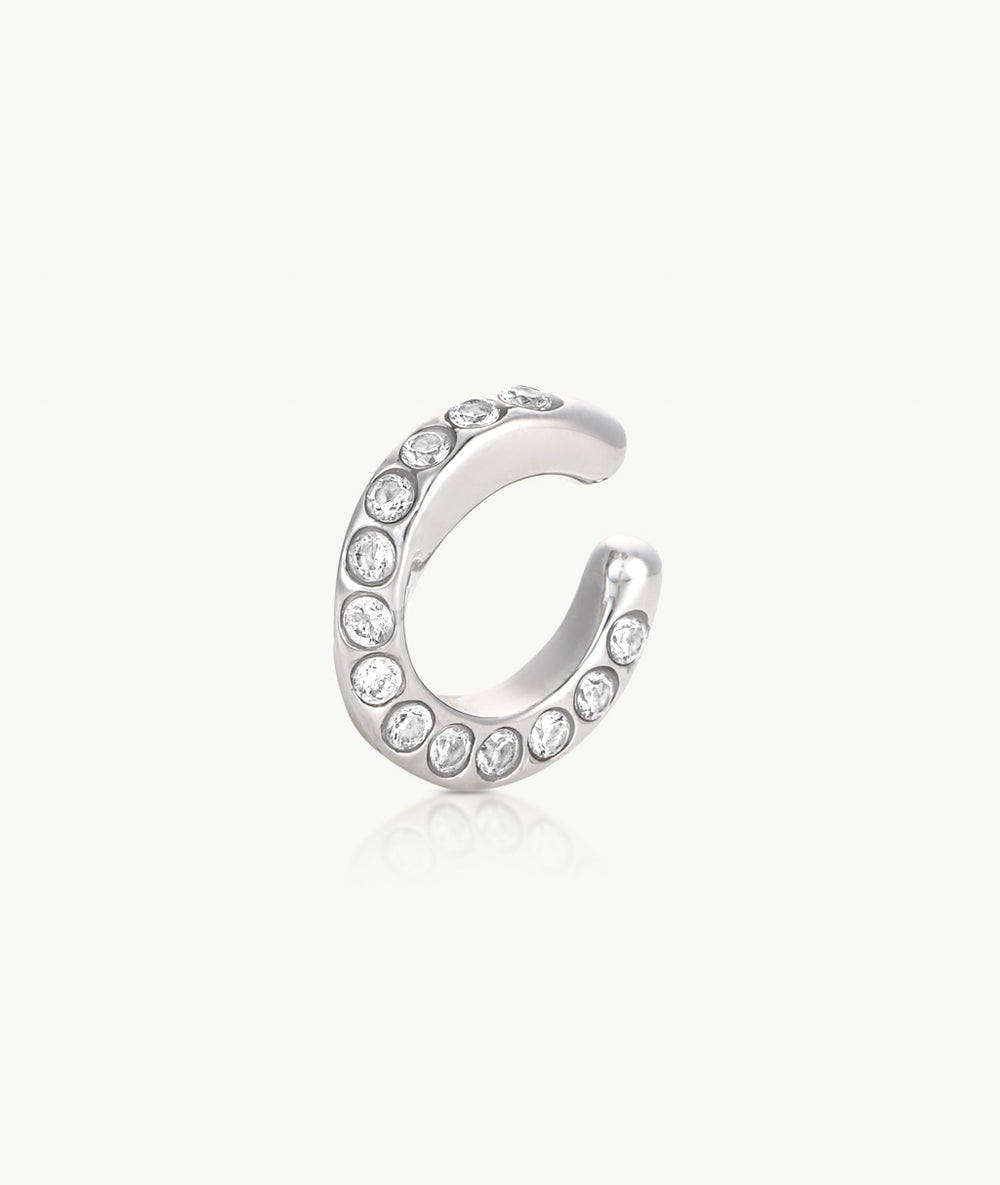 Honorito Star G gold and zirconia twisted ear cuff