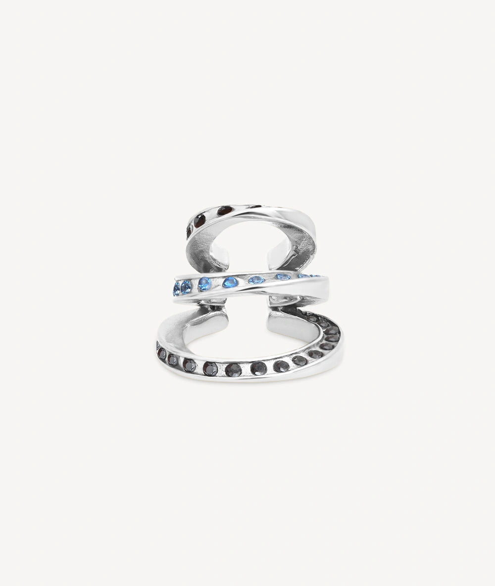 Triple gold ear cuff with zirconiums Ridley Star G