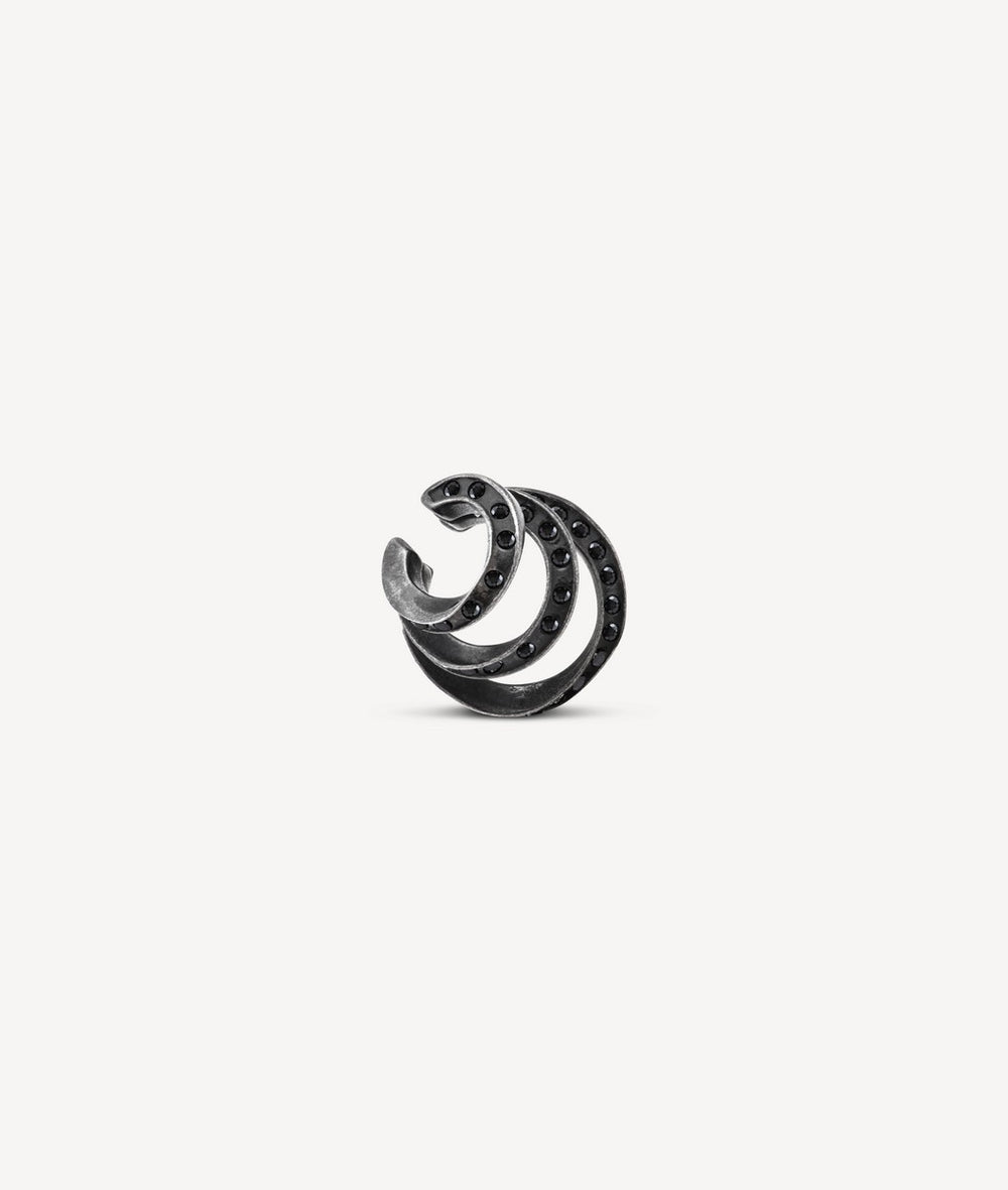 Ear cuff triple argenté et zirconiums effet vintage Ridley Star VS