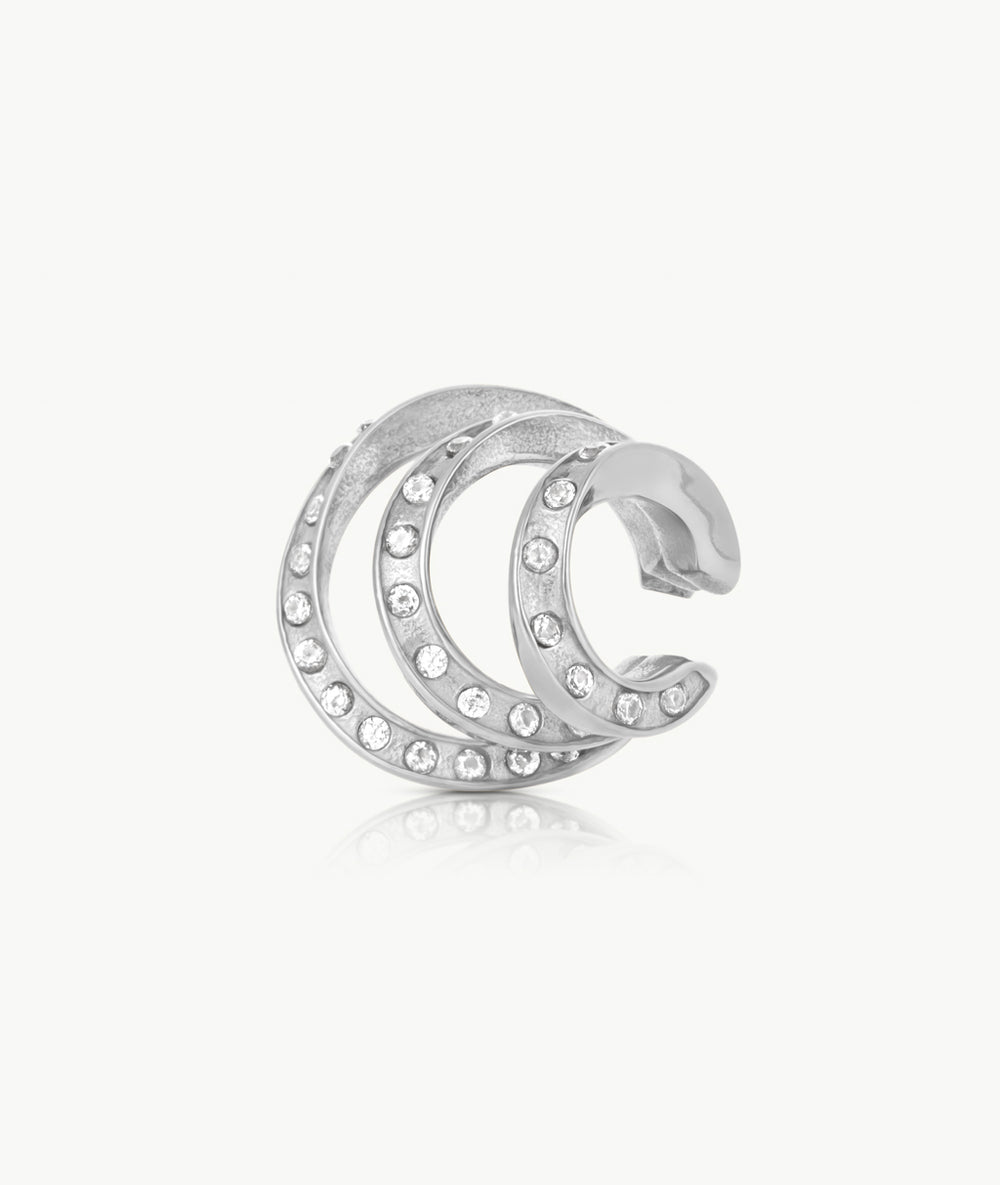 Ridley Star S triple silver and zirconium ear cuff