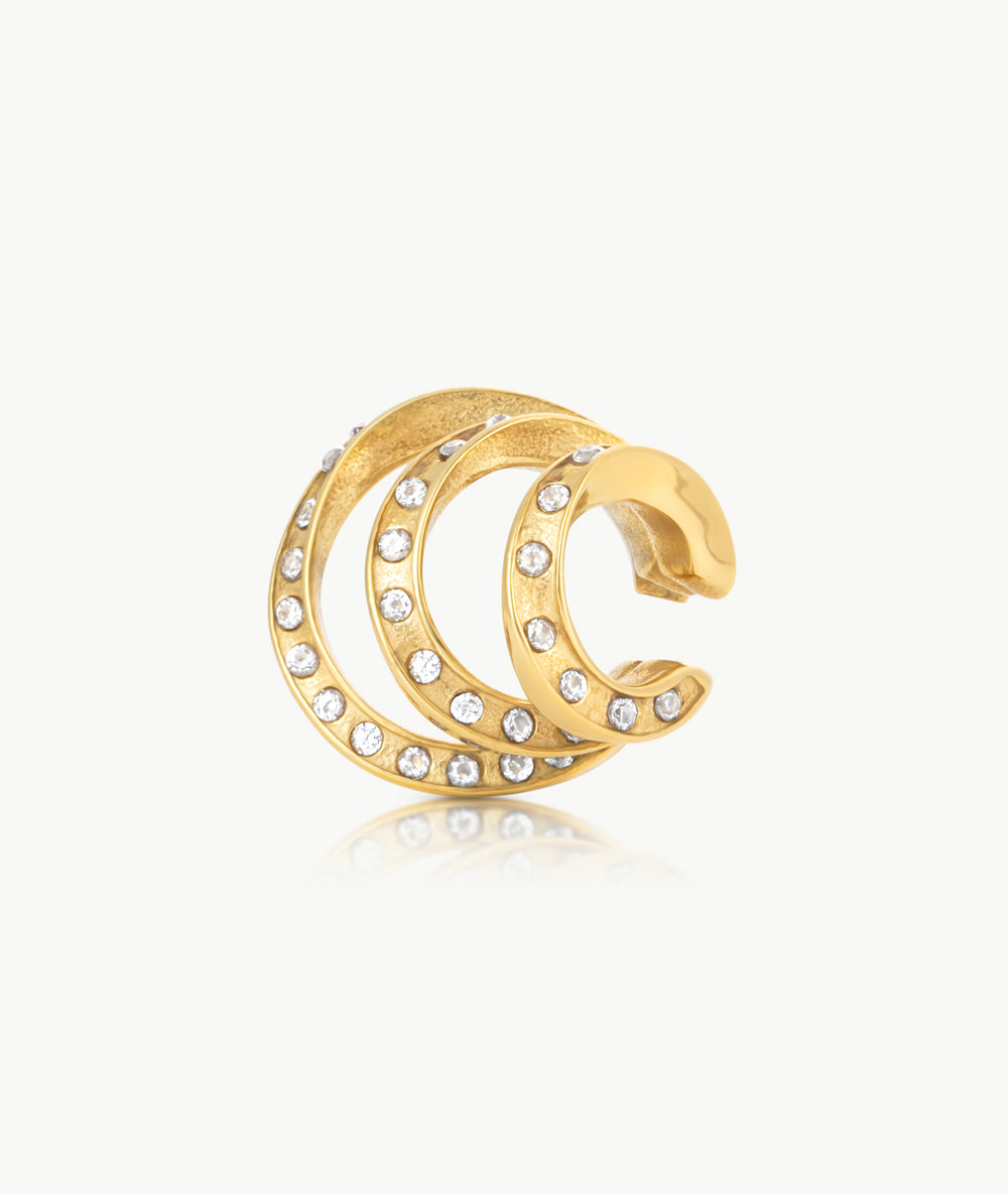 Triple gold ear cuff with zirconiums Ridley Star G