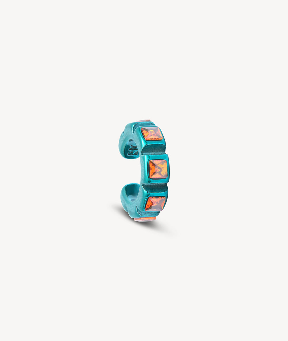 Ear cuff turquoise zircons oranges Dibba S T