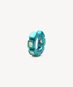 Ear cuff turquoise zircons verts Dibba L T