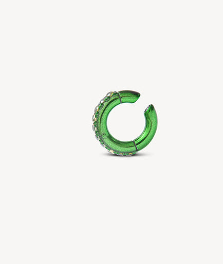 Ear cuff vert et zircons jaunes et olive Abi L SG