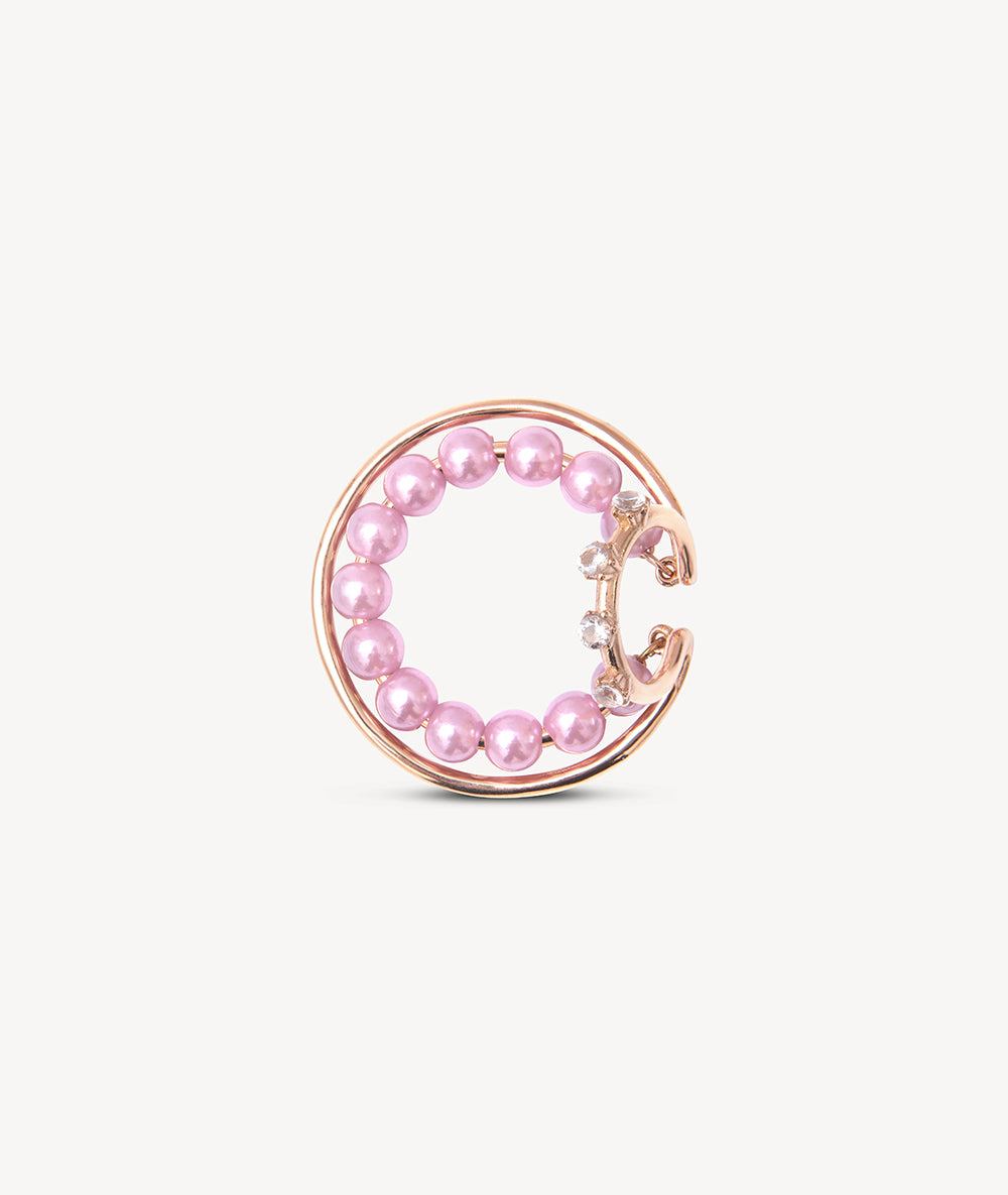 Ear cuff créole triple or rose et perles d'eau douce Misty RG