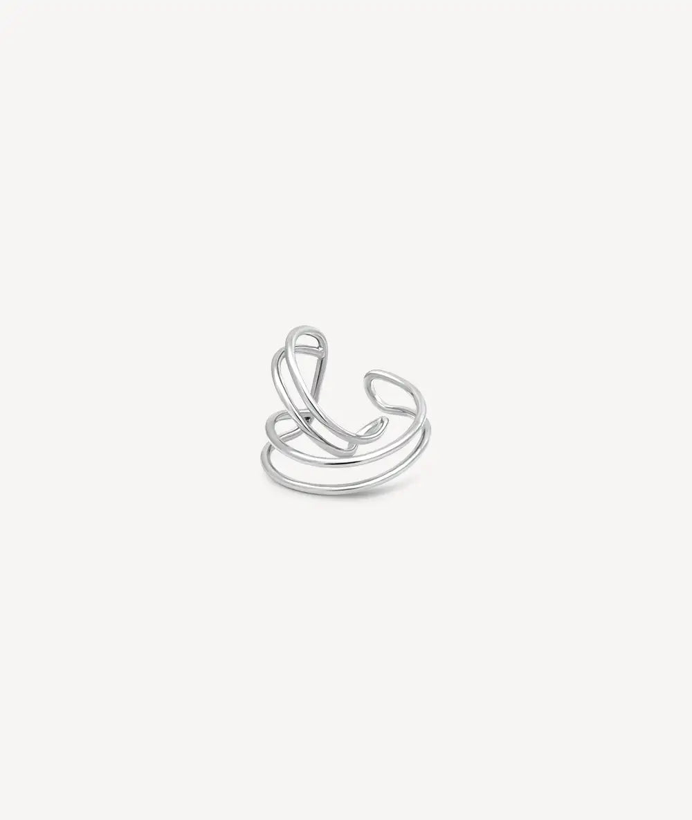 Ear cuff double argenté VENUS S