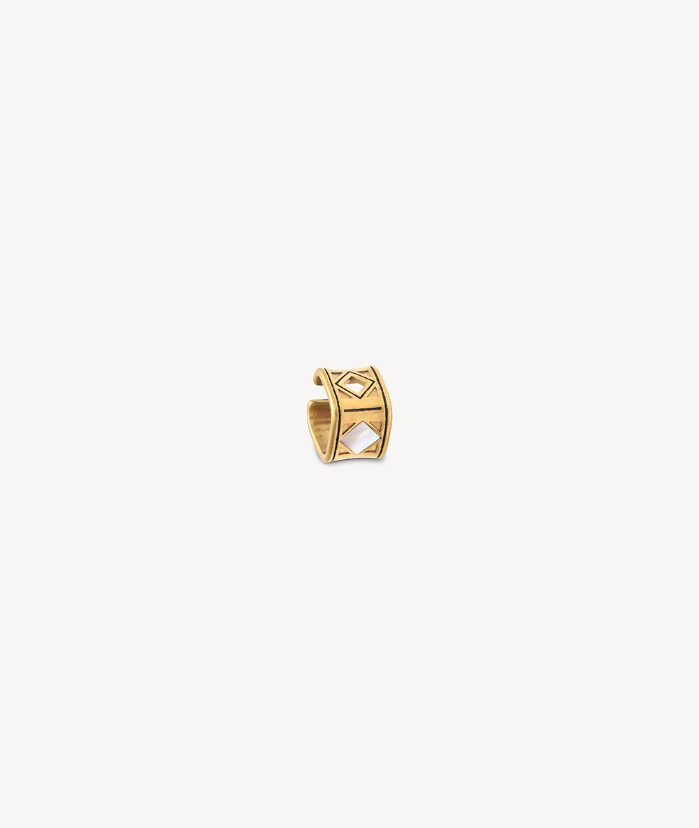 Earcuff or mat carré et nacre SHOMA VG 3.5mm