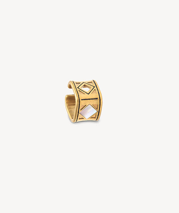 Earcuff or mat carré et nacre SHOMA VG 4.5mm