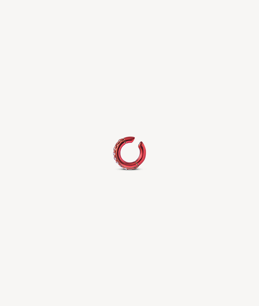 Ear cuff rond rouge zircons rouges et roses Abi L R