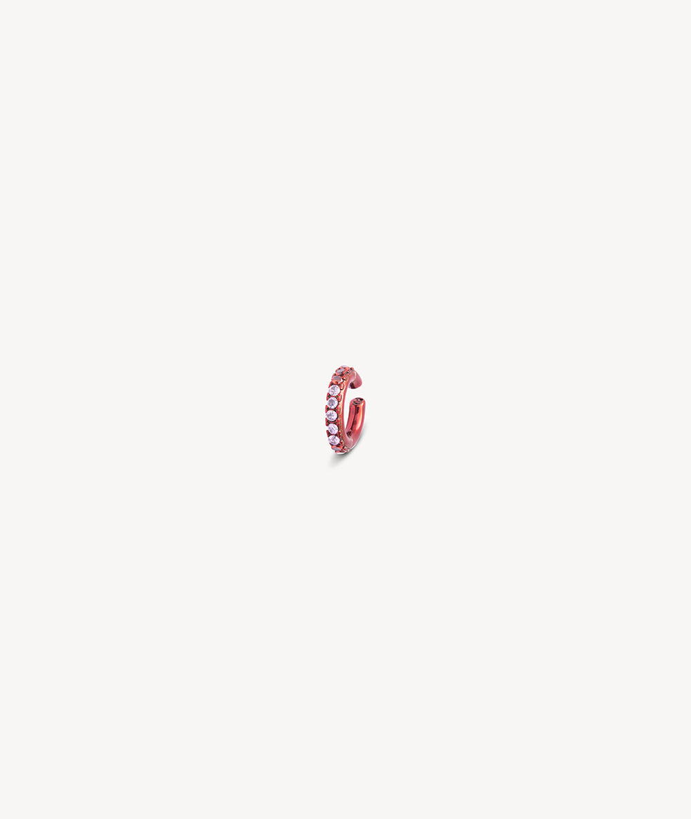 Ear cuff rond rouge zircons rouges et roses Abi L R