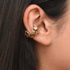 Ear cuff effet vintage doré et pierres champagnes et marrons JAKI VG