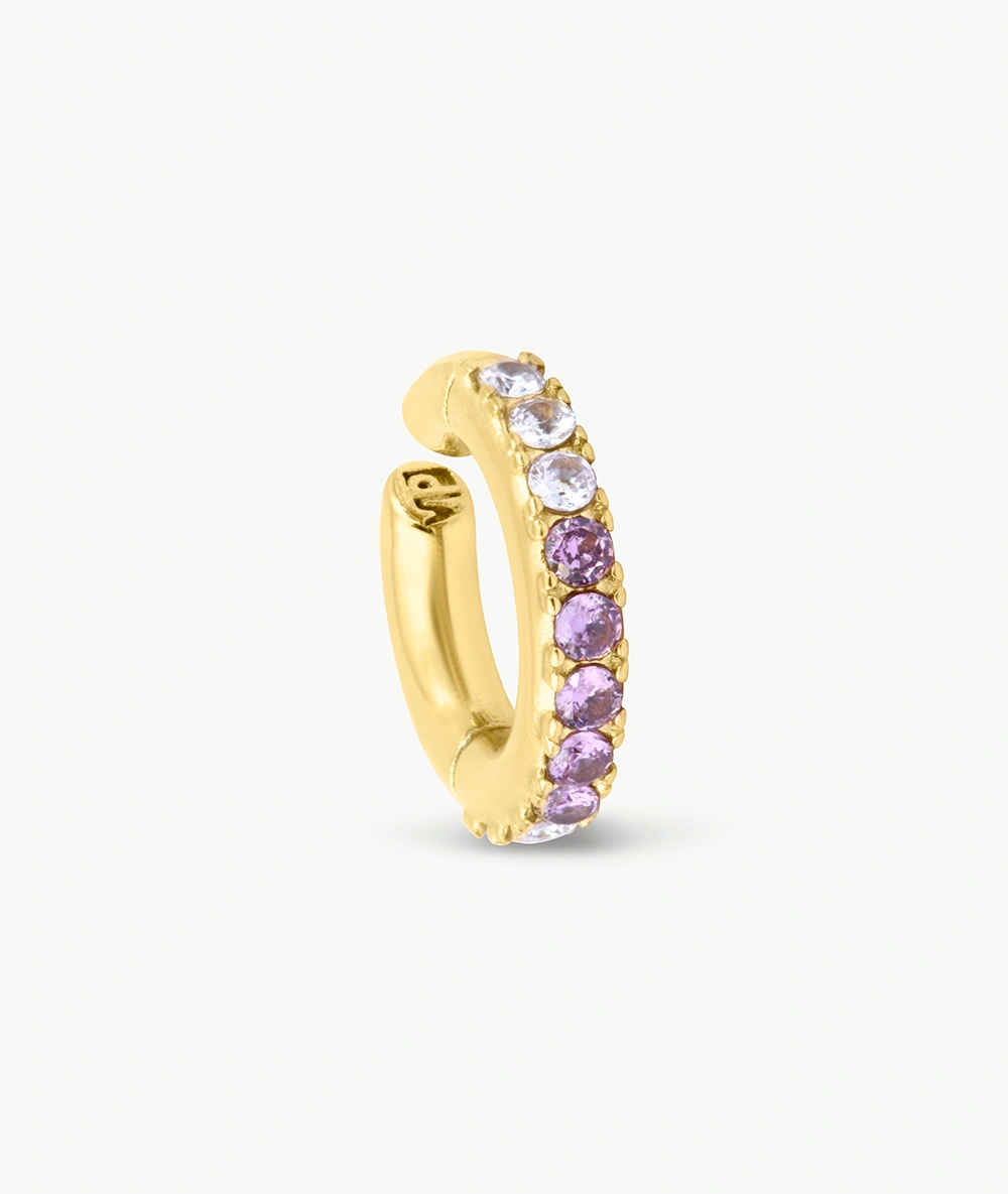Ear cuff rond doré et zircons violets Abi L G
