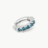 Ear cuff rond argenté et zircons bleus Abi S S