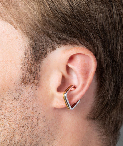 Ashley Bi two-tone square ear cuff - YParis