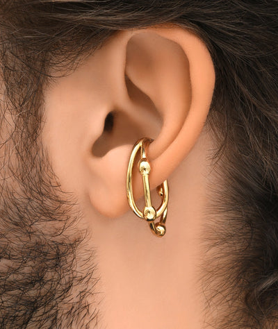 Ear cuff arrondi doré avec boules SUGAR G
