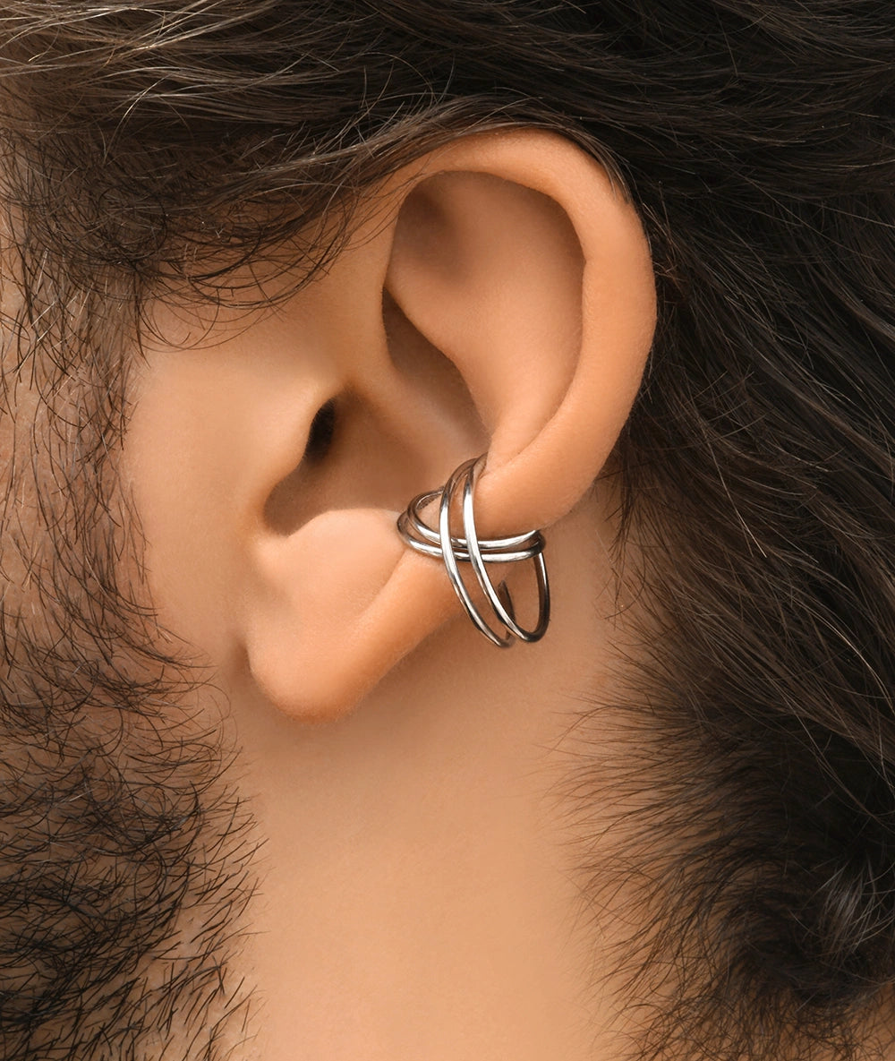 Ear cuff double argenté VENUS S