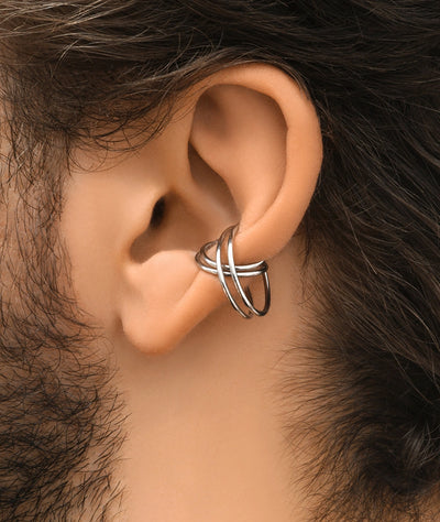 Ear cuff double argenté VENUS S