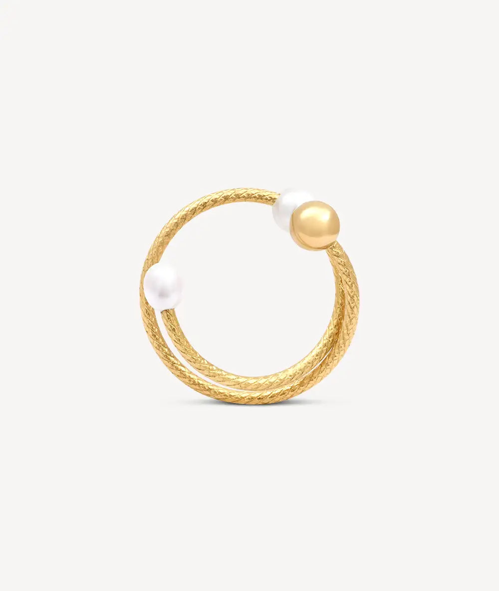 Ear cuff doré spirale perles d'eau douce FUSION G