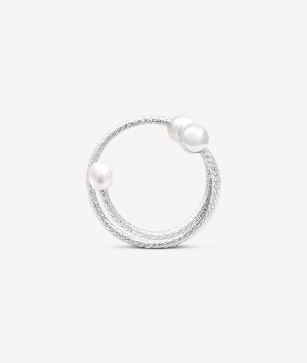 Ear cuff argent spirale perles d'eau douce FUSION S