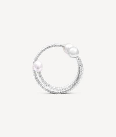 Ear cuff argent spirale perles d'eau douce FUSION S