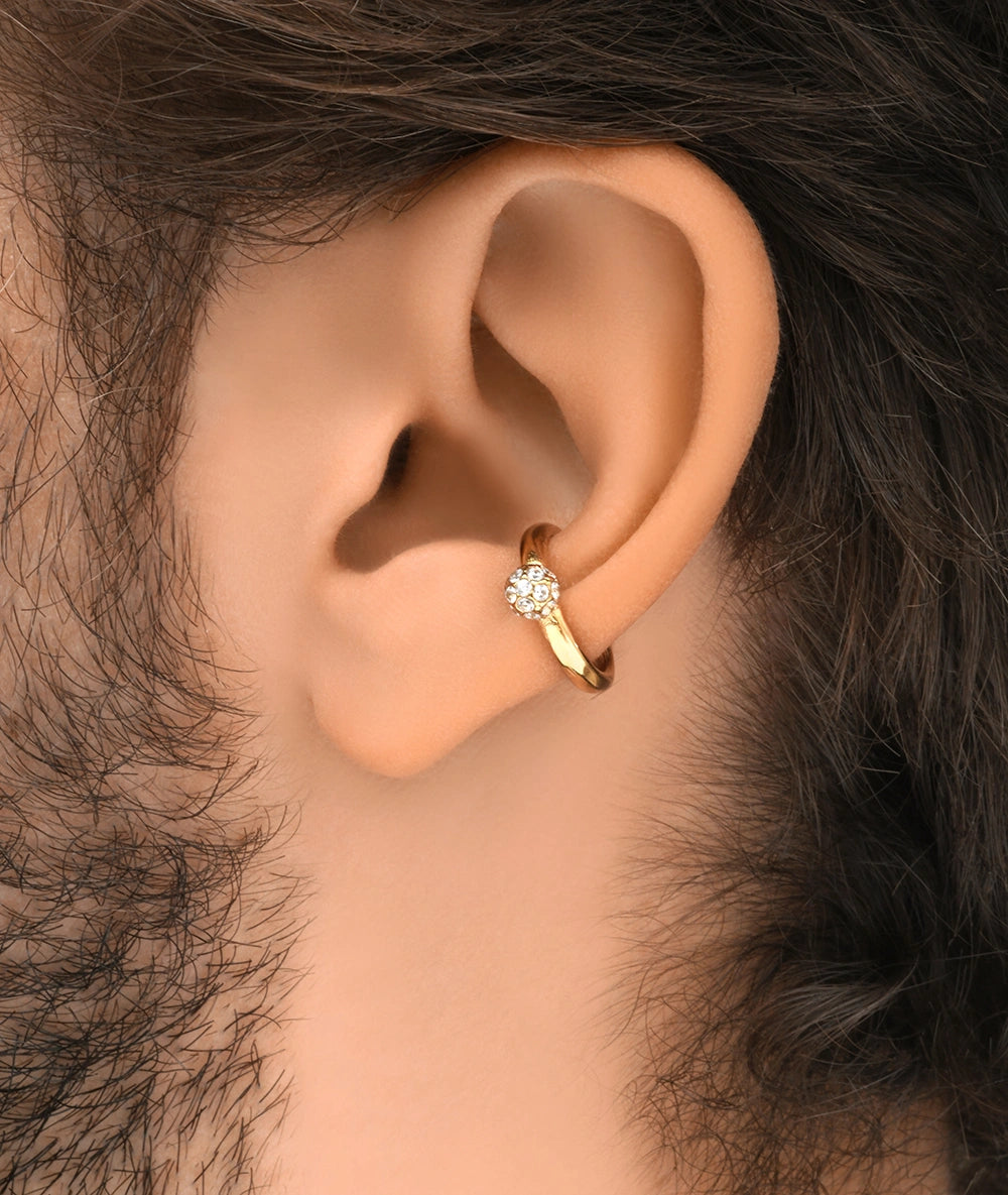 Ear cuff rond doré avec zircons STELLA G
