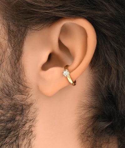Ear cuff rond doré avec zircons STELLA G
