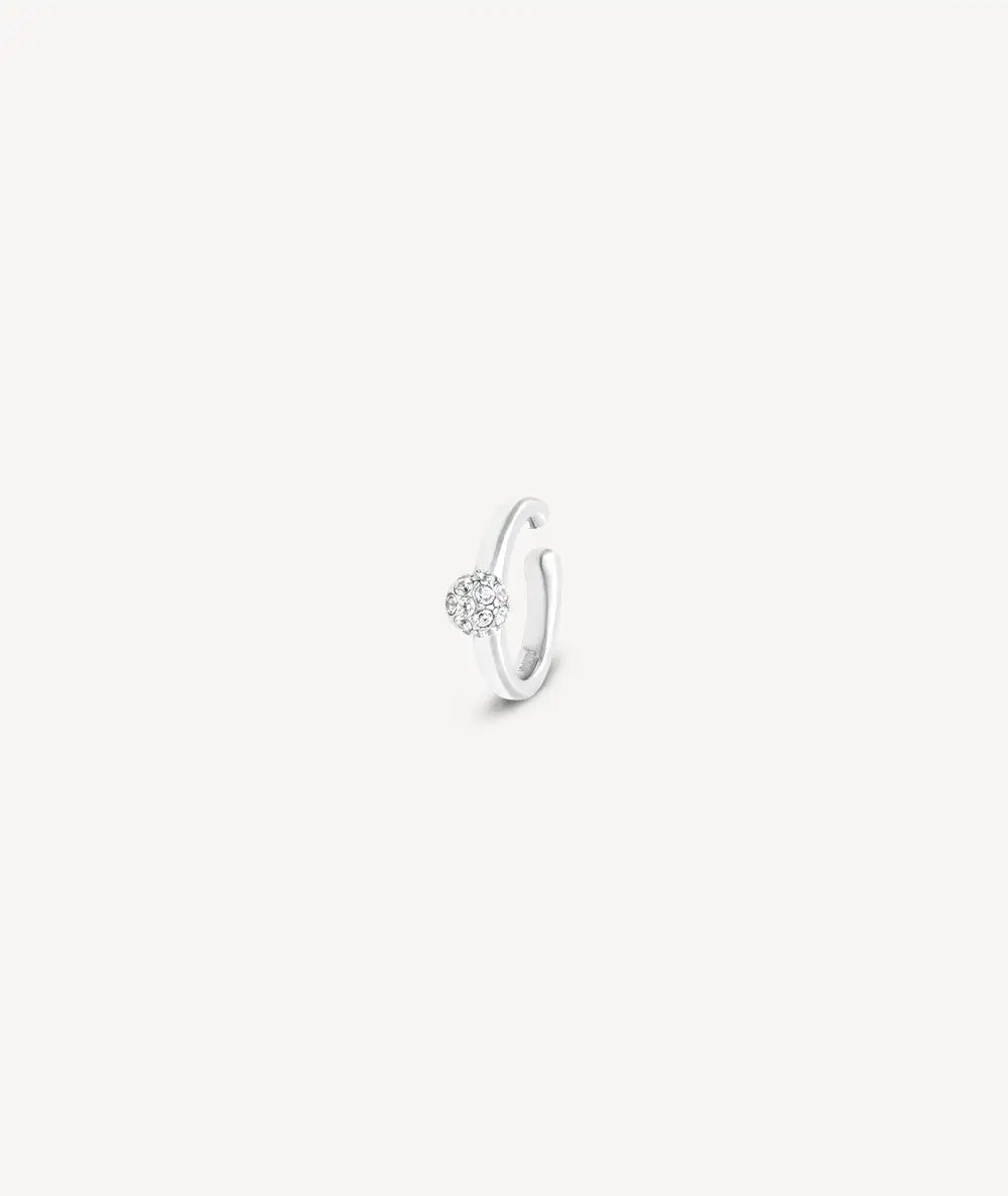Ear cuff rond argenté avec zircons STELLA S