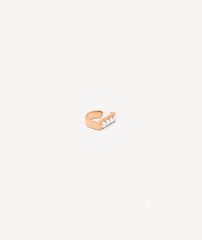 Ear cuff  doré et perles blanches KIRA RG