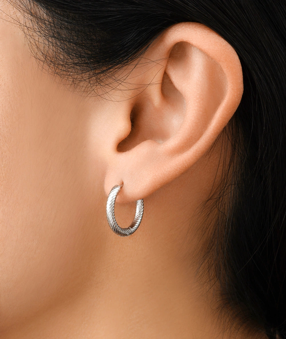 Boucle d'oreille créole argentée PARKER S L