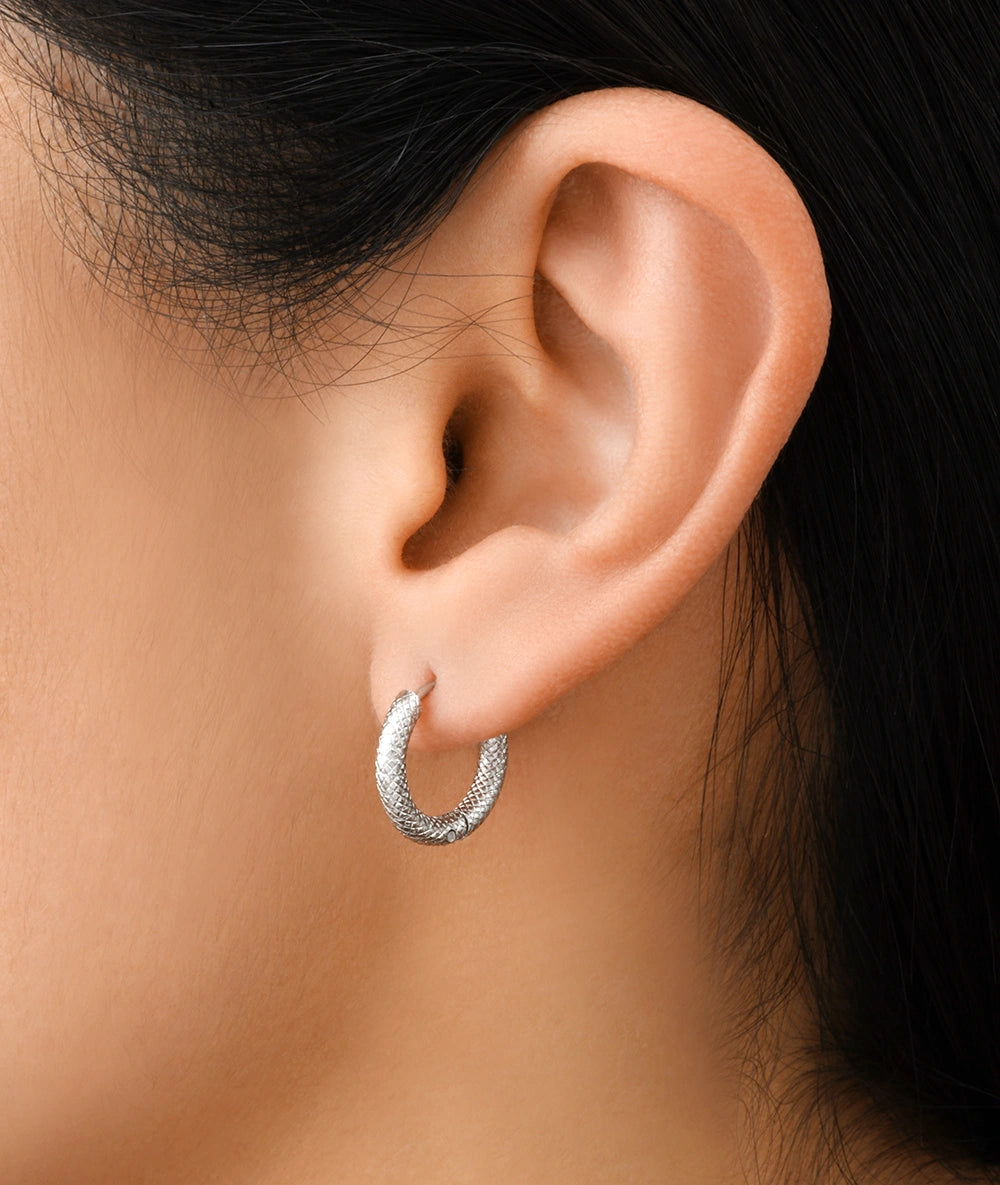 Boucle d'oreille créole argentée PARKER S M