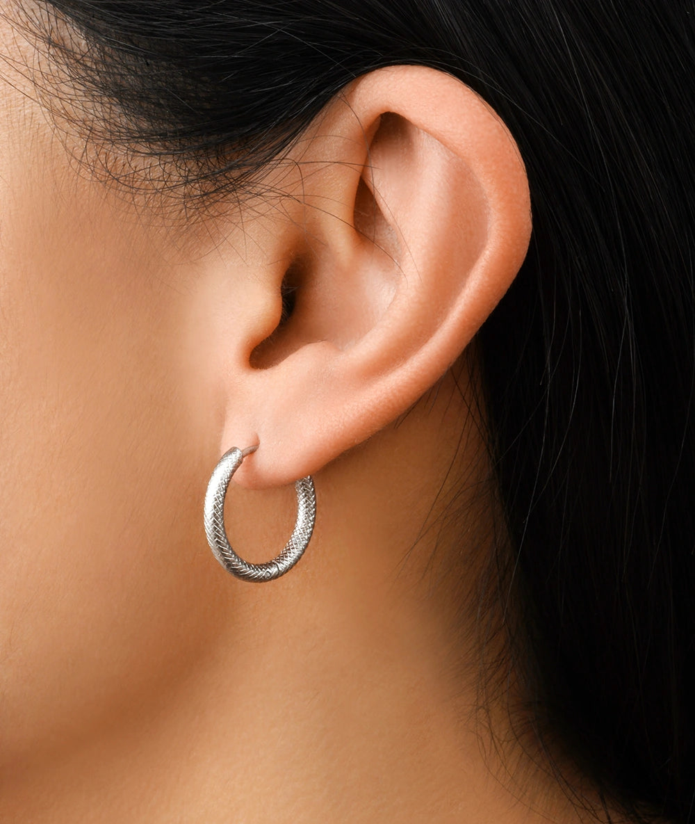 Boucle d'oreille créole argentée PARKER S XL