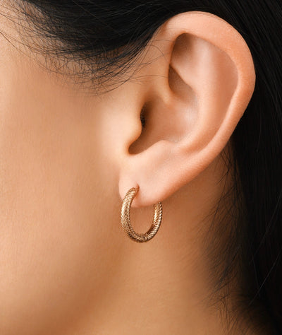 Boucle d'oreille créole or rose PARKER RG M