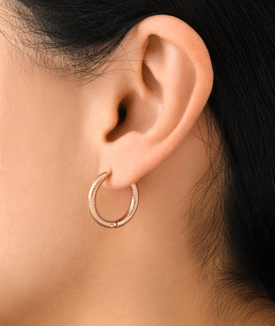 Boucle d'oreille créole or rose PARKER RG XL