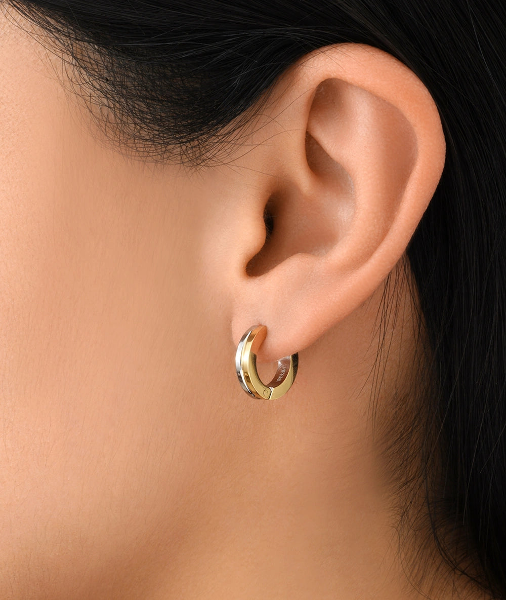 Boucle d'oreille créole bicolore Kyoto Bi