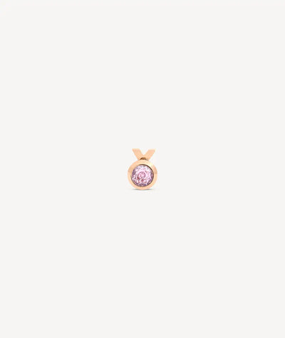 Boucle d'oreille puce rose gold et zircon rose LUCA RG D