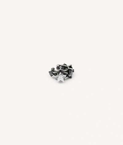 Silver ear cuff with vintage-effect star-shaped zircons KOTORI VS - YParis