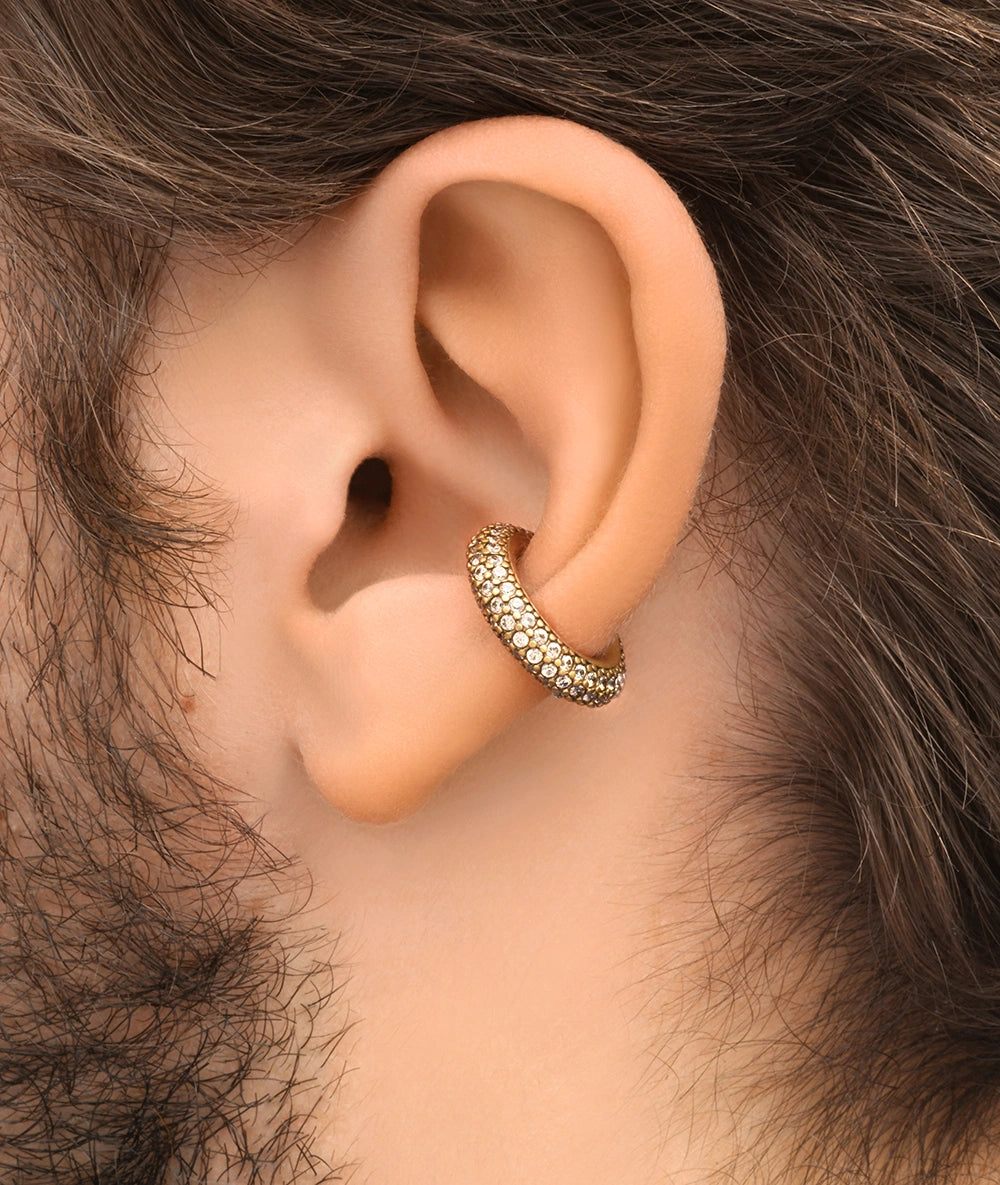 Ear cuff rond doré avec zircons effet vintage ECHO VG