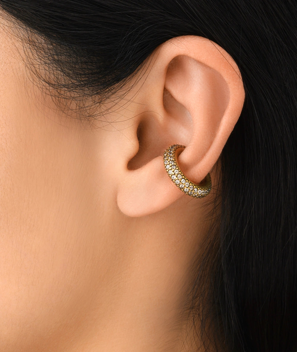 Ear cuff rond doré avec zircons effet vintage ECHO VG