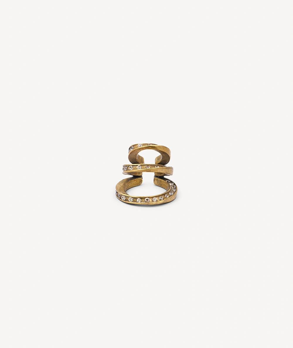 Ridley Star VG triple gold and champagne zirconia vintage effect ear cuff