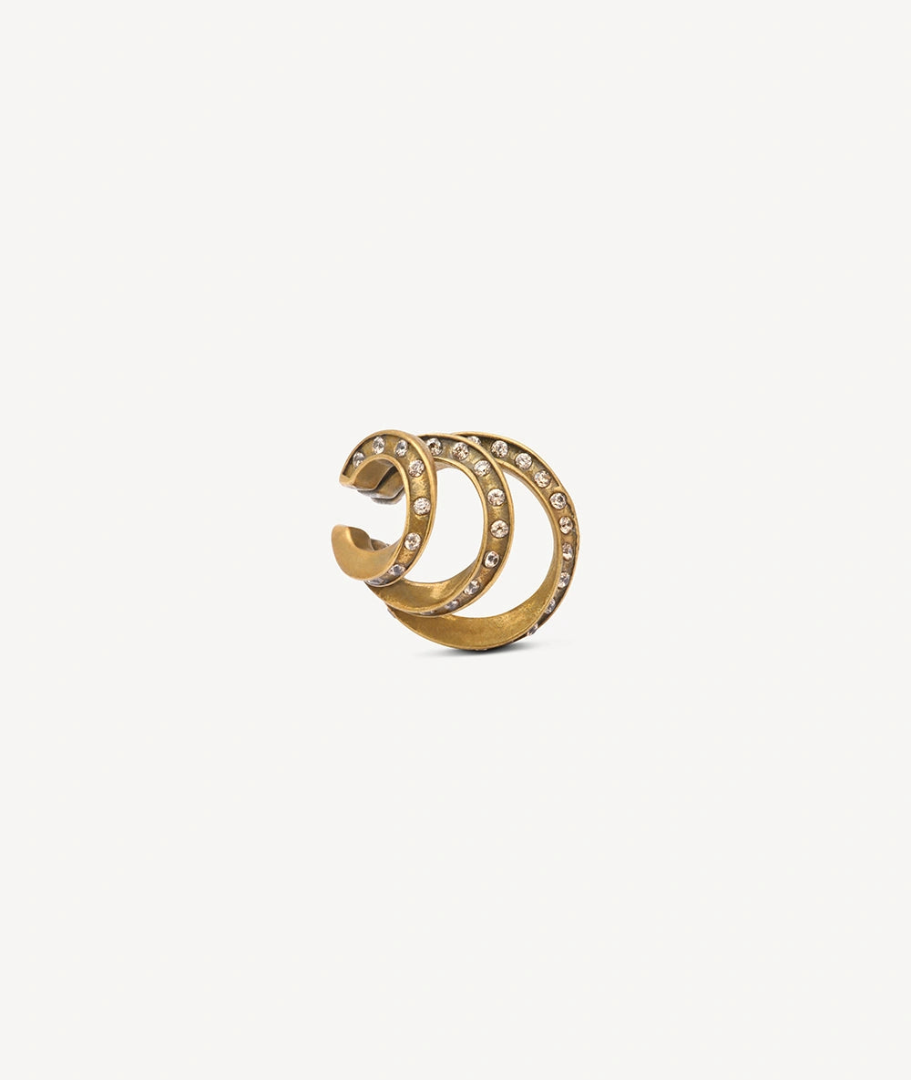 Ridley Star VG triple gold and champagne zirconia vintage effect ear cuff