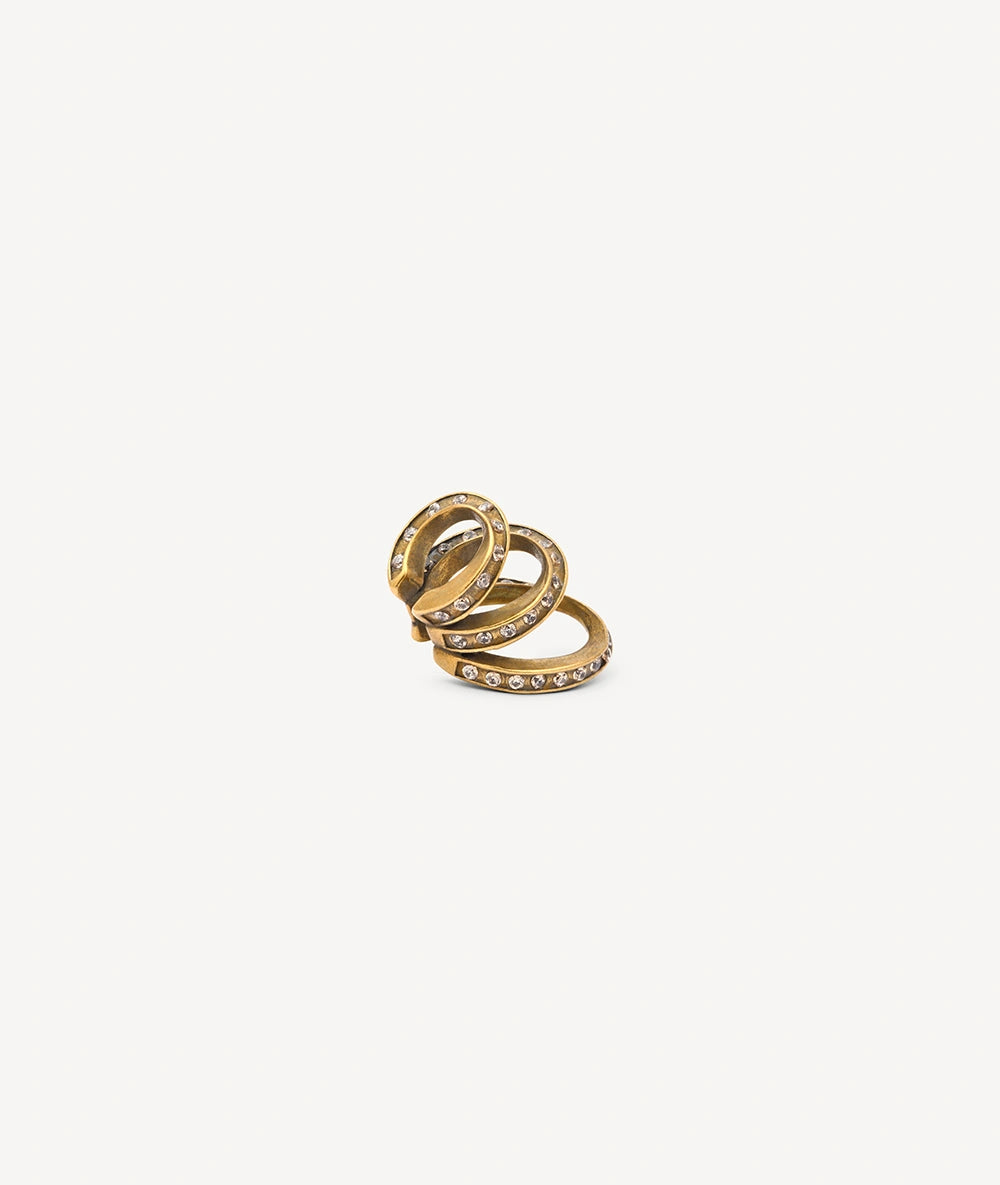 Ridley Star VG triple gold and champagne zirconia vintage effect ear cuff
