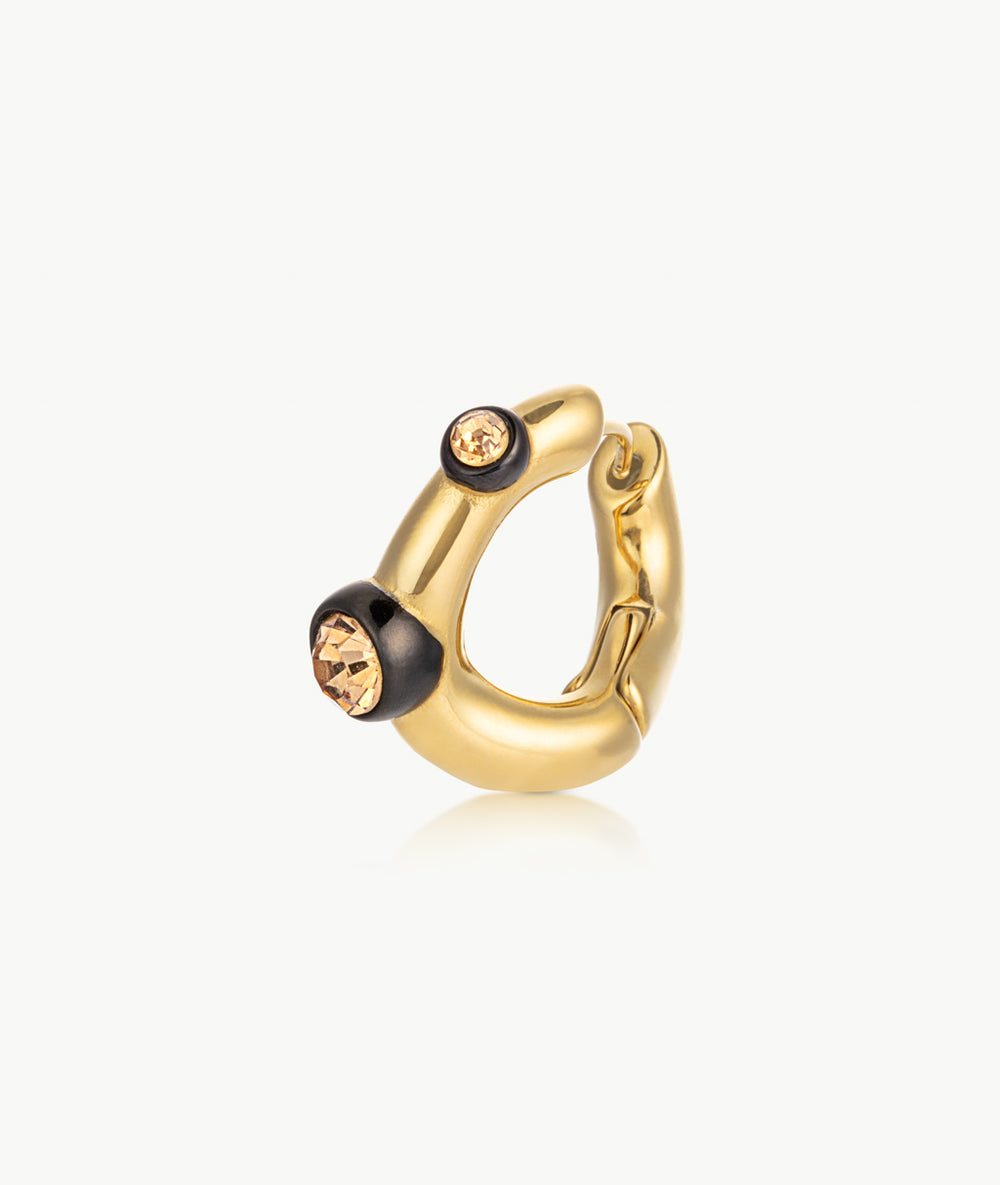 Boucle d'oreille créole dorée avec zirconium Campbell GB