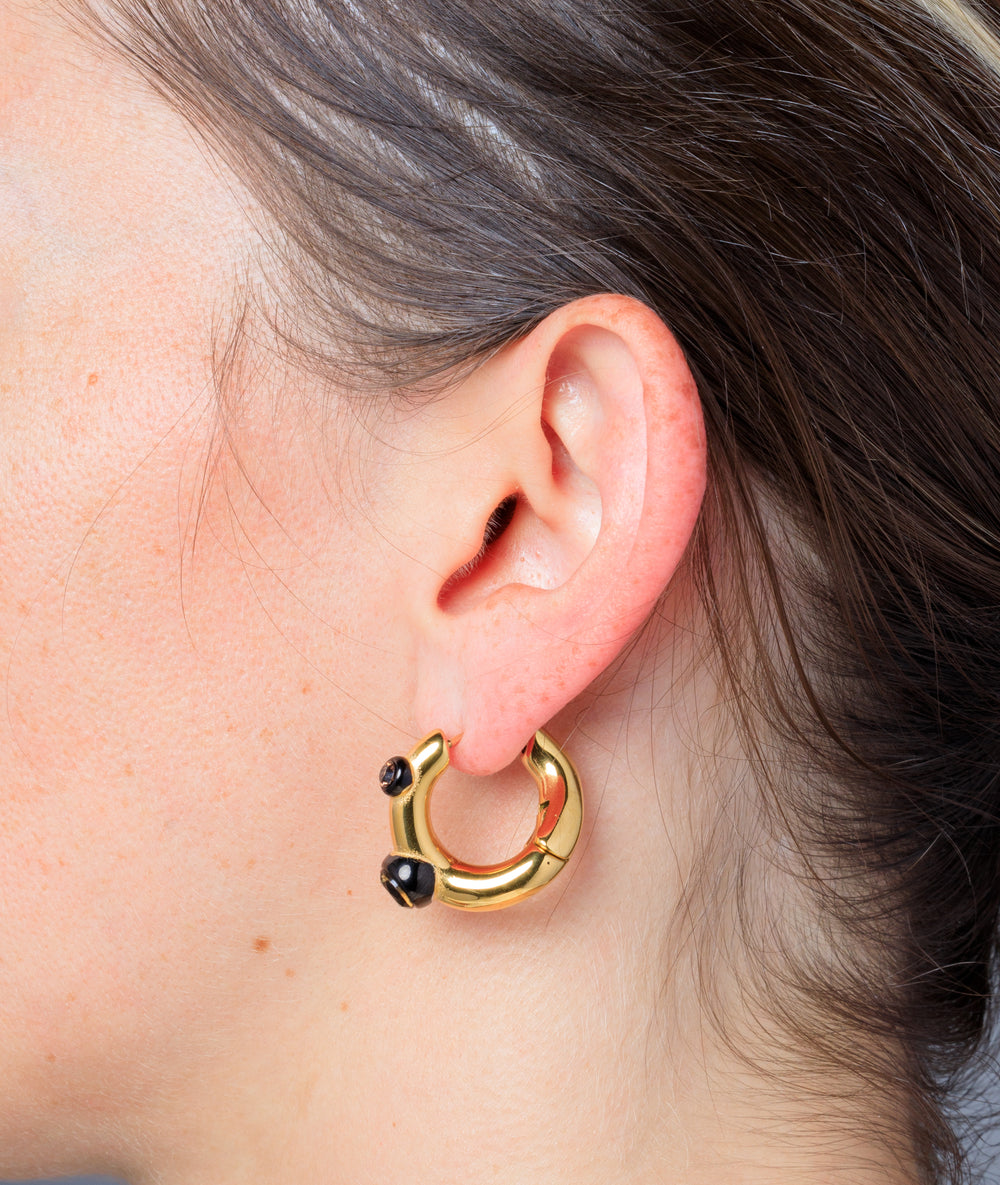 Boucle d'oreille créole doré avec zirconium Campbell BG